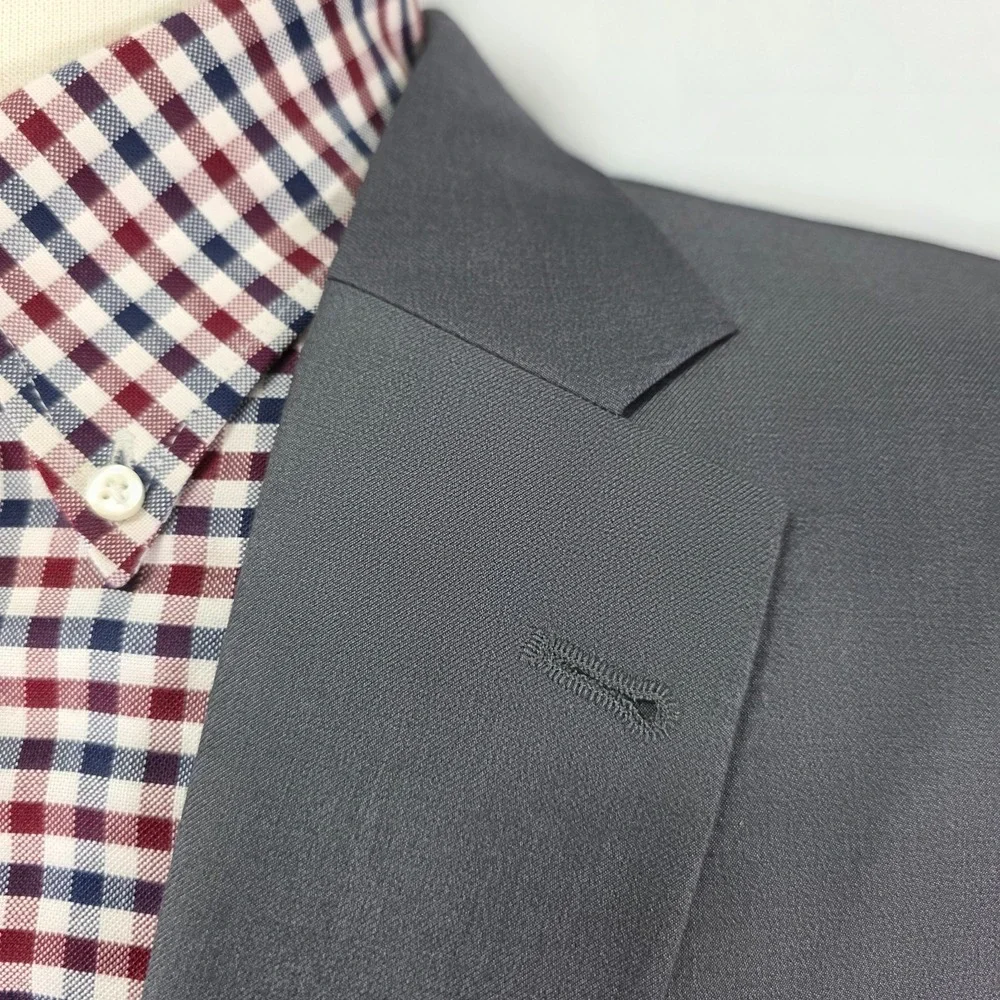 Bespoke Men's Sport Coat Blazer Two Button Gray Custom made size about 42L SLIM‎